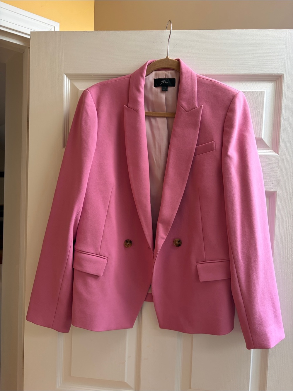 J. Crew Bubblegum Pink Double-Breasted Blazer